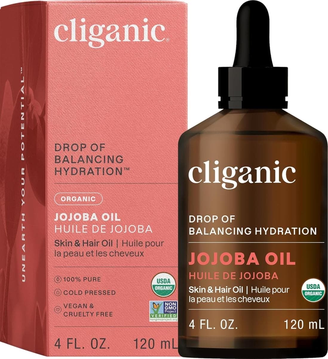 Organic jojoba oil for skin and hair.