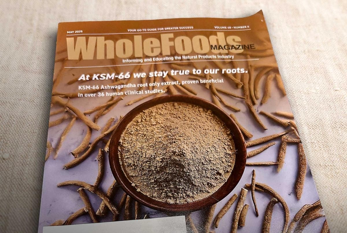 WholeFoods magazine cover with Ashwagandha roots