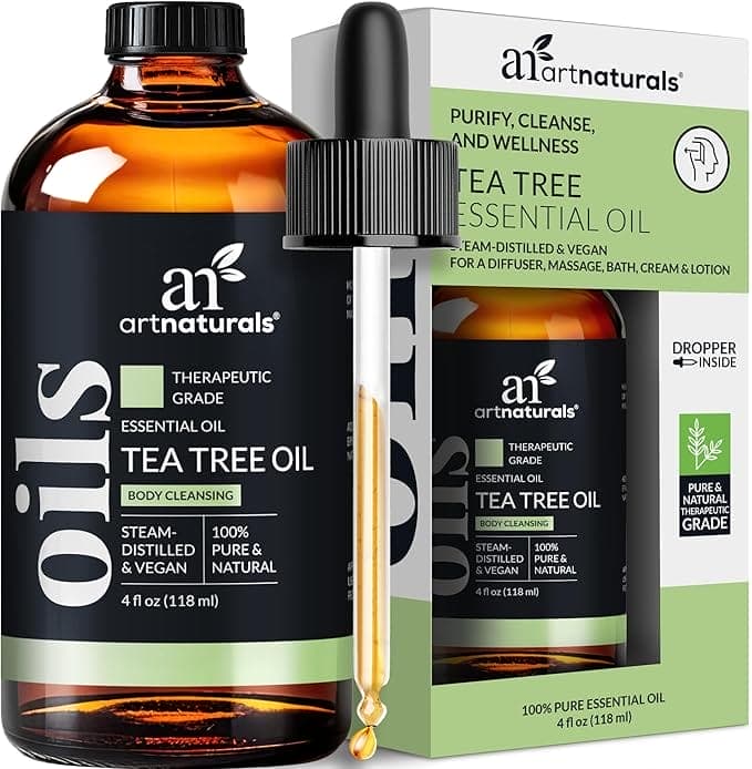 Artnaturals Tea Tree Oil bottle with dropper.