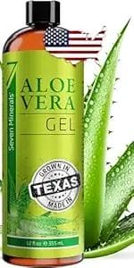Aloe vera gel bottle with Texas label