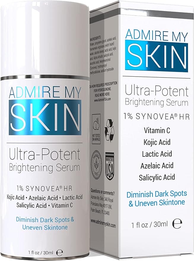 Admire My Skin brightening serum diminishes dark spots.